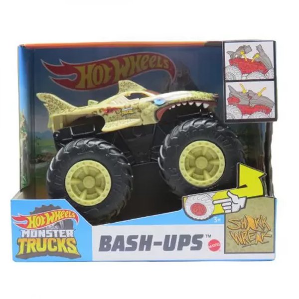 Hot Wheels Monster Trucks Bash-Ups Shark Wreak Leopard Shark - Mattel