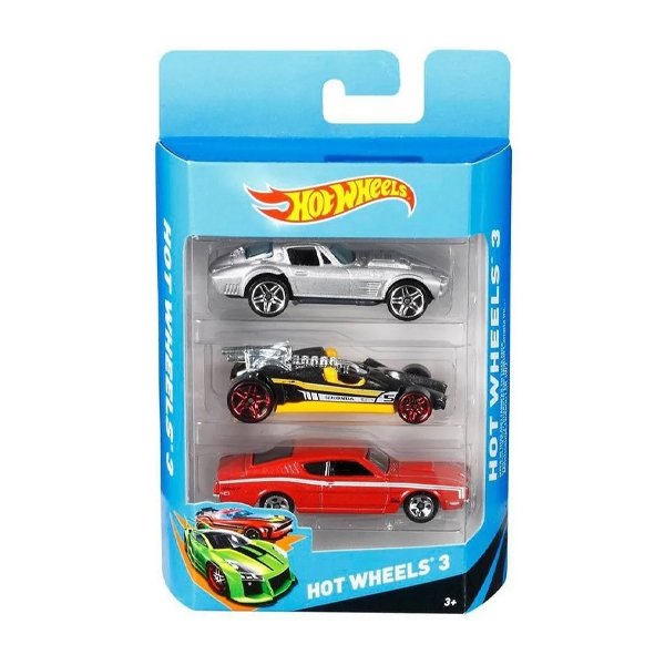 Kit com 3 Carros Hot Wheels 1:64 - Mattel
