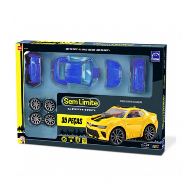 Carro Sem Limite Camaro para Montar - Roma - Azul