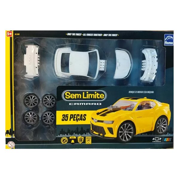 Carro Sem Limite Camaro para Montar - Roma - Branco
