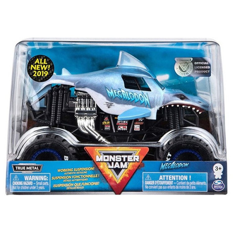 Monster Jam 1:24 - Carro com Controle Remoto - Megalodon - Sunny - MP  Brinquedos