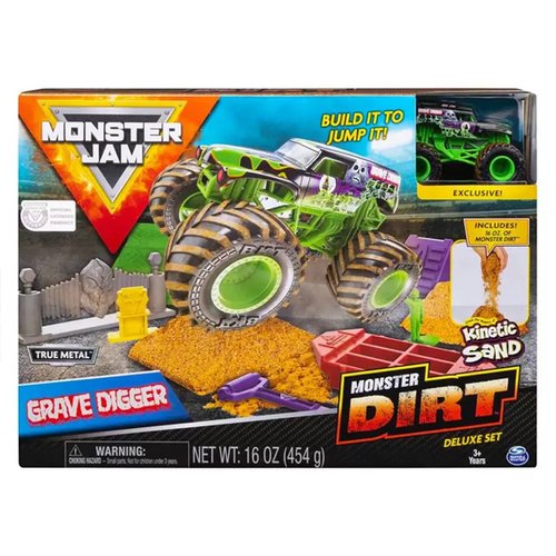 Playset Monster Jam com Massa Areia e Carro Grave Digger - Sunny