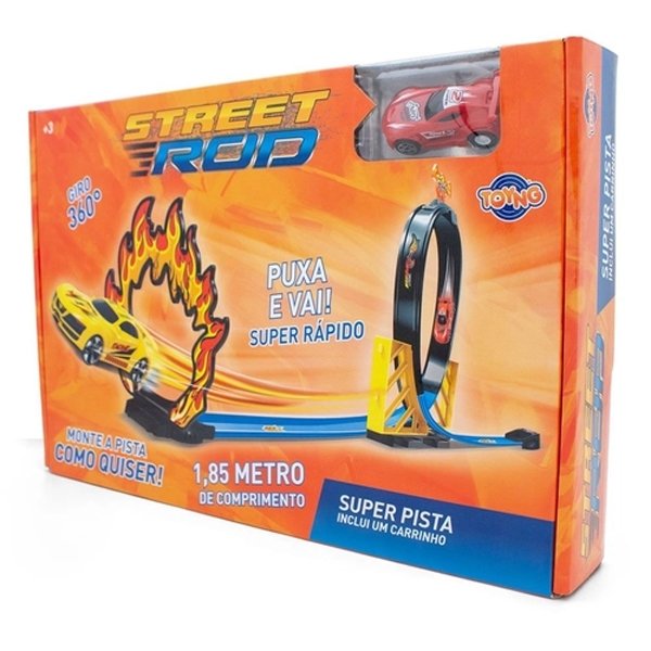 Super Pista Lançadora C/  1 Carrinho  Street Rod - Toyng