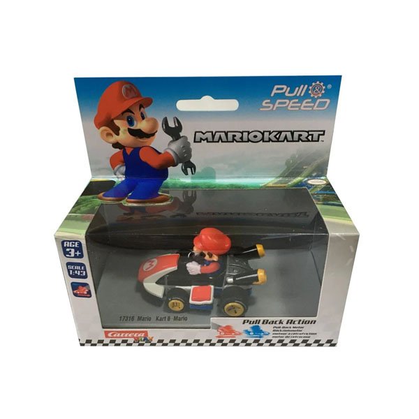 Miniatura Carrinho Mario Kart Fricção 1:43 Mario - Carrera