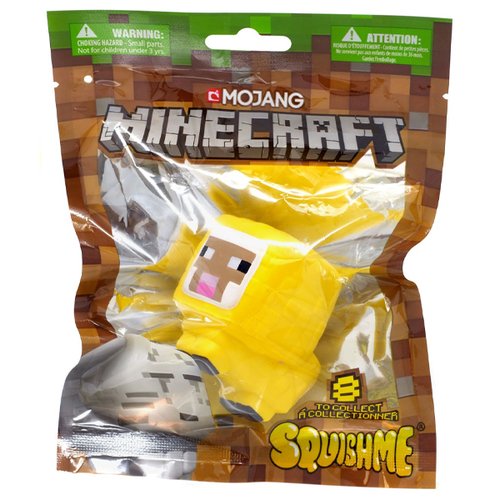 Miniatura Colecionável Minecraft Squishme Yellow Sheep - Copag