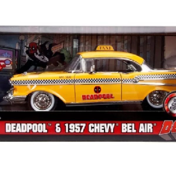 Chevy Bel Air 1957 1:24 Deadpool + Boneco - California Toys