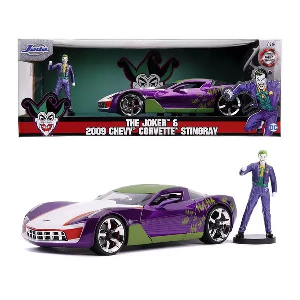 Miniatura Corvette Stingray 2009 com Boneco Coringa 1/24 - Jada Toys