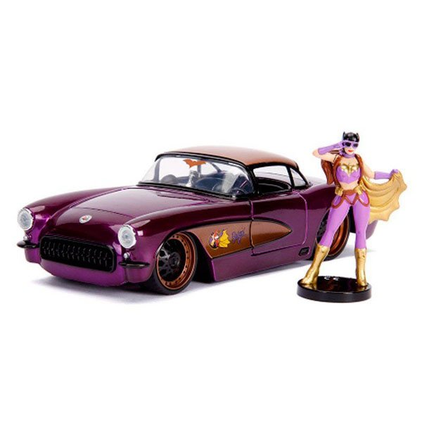 Miniatura Chevy Corvette 1957 com Boneco Batgirl 1/24 - Jada Toys