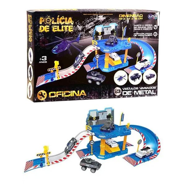 Pista Polícia de Elite Oficina 3 Veículos - Unik