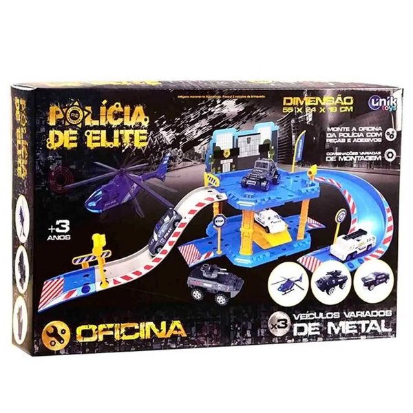 Pista Polícia de Elite Oficina 3 Veículos - Unik