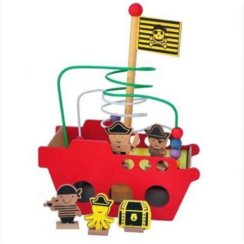 Brinquedo Educativo Em Madeira Navio Pirata - Bem Infantil