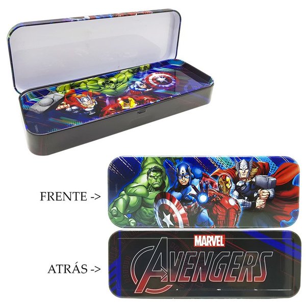Estojo Lata Avengers Azul - ETITOYS