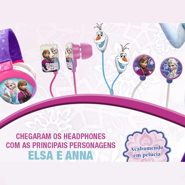 Fone de Ouvido Frozen Elsa e Anna Retangular - Multilaser