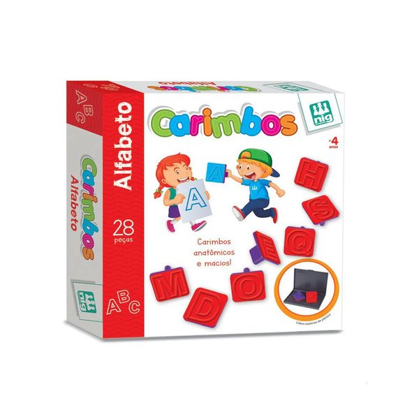 Carimbos Educativos Alfabeto 28 peças - Nig Brinquedos
