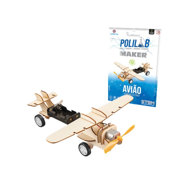 Brinquedo Avião Motor Elétrico Polilab Maker - Polibrinq