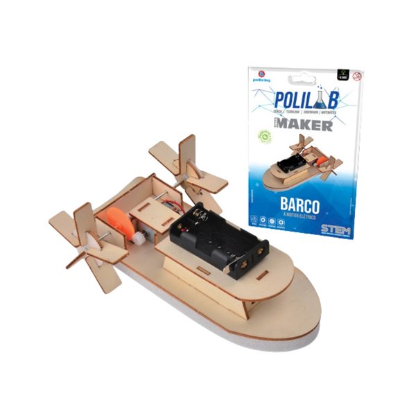 Brinquedo Barco Motor Elétrico Polilab Maker - Polibrinq