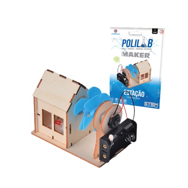Brinquedo Estação Energia Eólica  Polilab Maker - Polibrinq