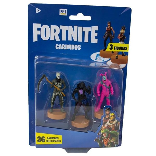 Carimbos Fortnite Blíster Com 3 Pçs S01 Skull Trooper, Crow e Rabbit Raider - Sunny