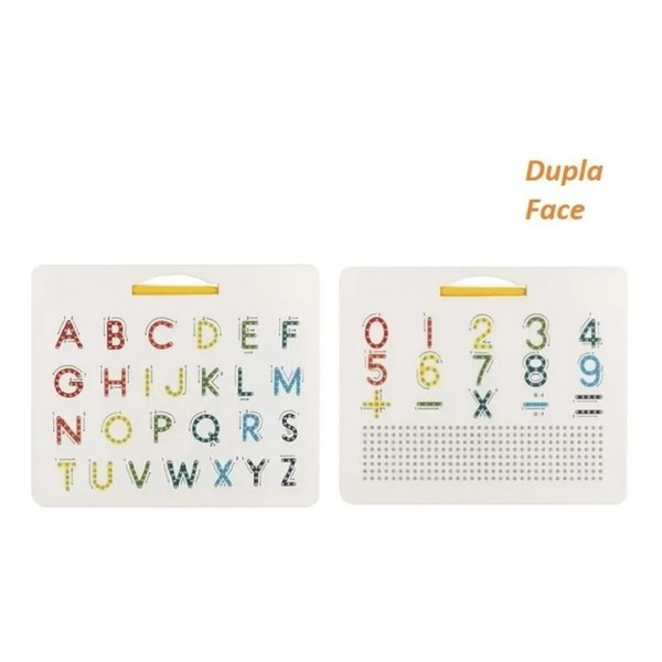 Jogo Lousa Magnética Dupla Face Letras e Numeros - Steam Toy