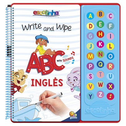 Livro Escolinha Escute e Aprenda! Escreva e Apague ABC Inglês - Todolivro