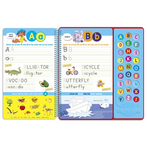 Livro Escolinha Escute e Aprenda! Escreva e Apague ABC Inglês - Todolivro