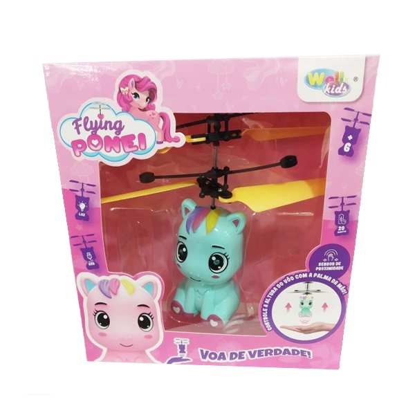 Mini Helicóptero com Sensor Flying Pônei - Wellmix