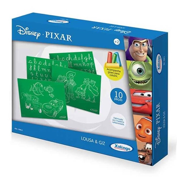 Lousa e Giz Disney Pixar 10 Peças - Xalingo