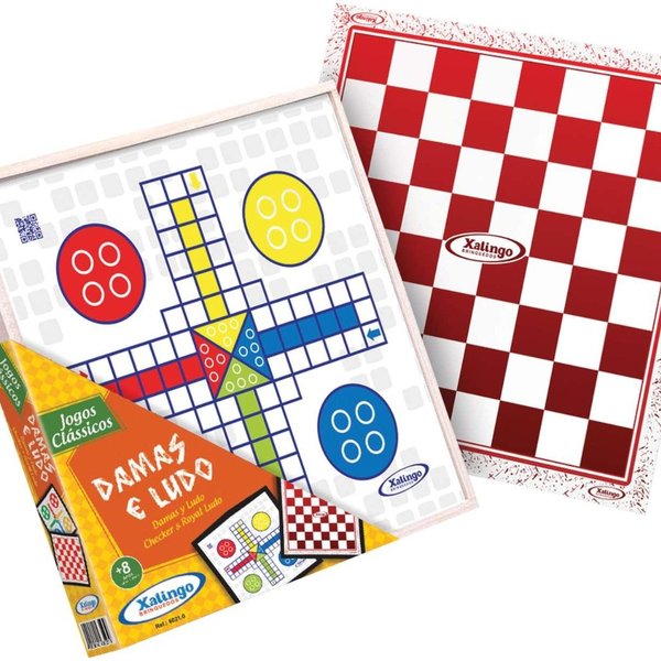 Jogo Damas e Ludo De Madeira - Xalingo