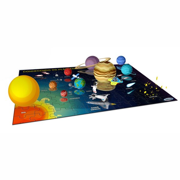 Quebra-cabeça 100 Peças Interactive Play Planetas - Xalingo