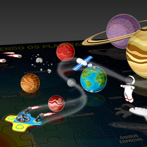 Quebra-cabeça 100 Peças Interactive Play Planetas - Xalingo