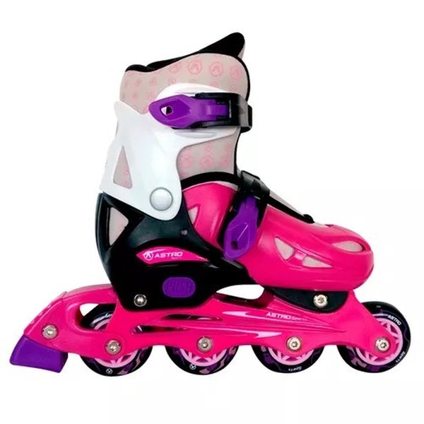 Patins Infantil In Line 39 ao 42 - Astro Toys - Rosa