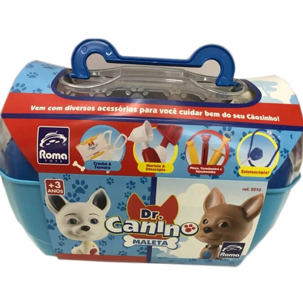 Dr. Canino Kit Veterinário Infantil Maleta Com Cachorrinho - Roma - Azul