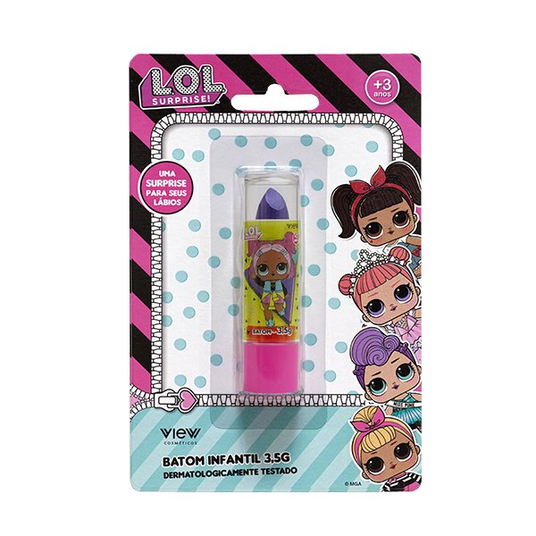 Batom Infantil LOL na Cartela - View Cosméticos - Azul