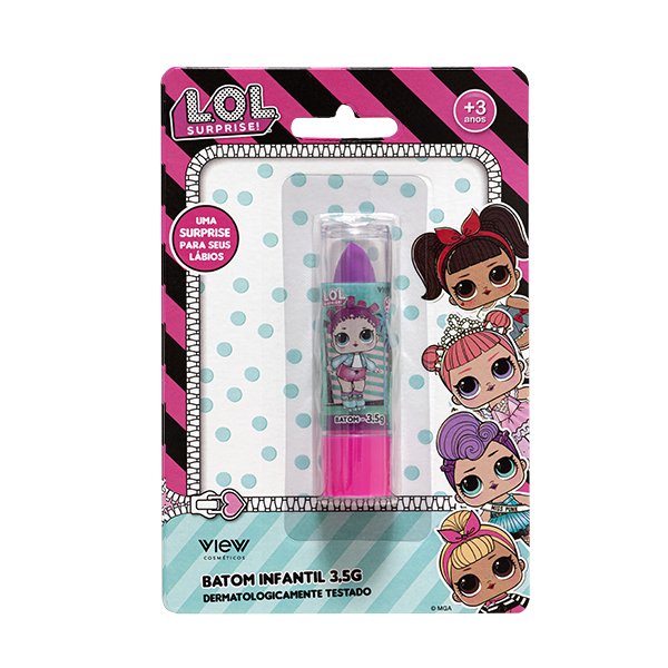 Batom Infantil LOL na Cartela - View Cosméticos - Roxo