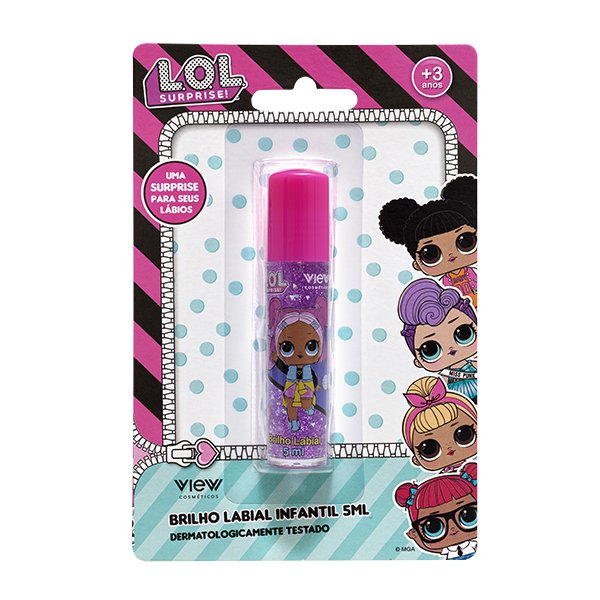 Brilho Labial Infantil 5ml LOL na Cartela - View Cosméticos - Lilás