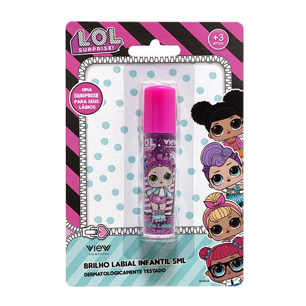Brilho Labial Infantil 5ml LOL na Cartela - View Cosméticos - Roxo