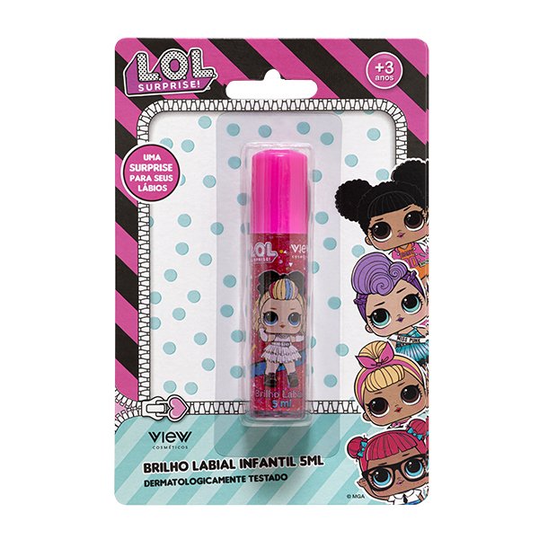 Brilho Labial Infantil 5ml LOL na Cartela - View Cosméticos - Vermelho