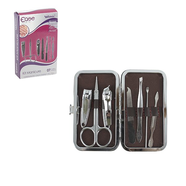Kit Manicure 7 Peças com Estojo - Wellmix
