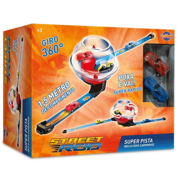 Super Pista Lançadora c/ 2 Carrinhos Street 360 - Toyng