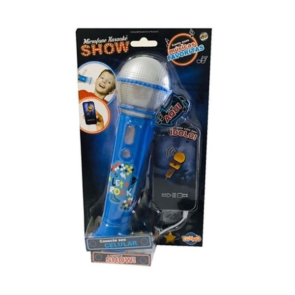 Microfone Karaokê Show Com Fio - Toyng - Azul