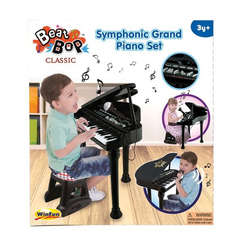 Piano Instrumento Musical Infantil Sinfonia - WinFun - Preto