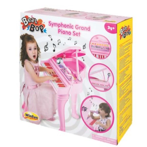 Piano Instrumento Musical Infantil Sinfonia - WinFun - Rosa