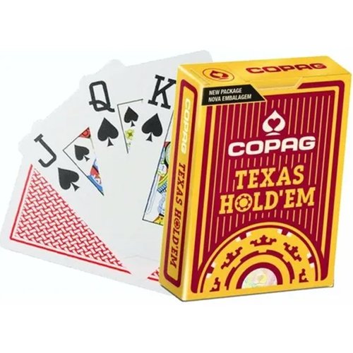Baralho 100% Plástico Texas Holdem - Copag - Vermelho