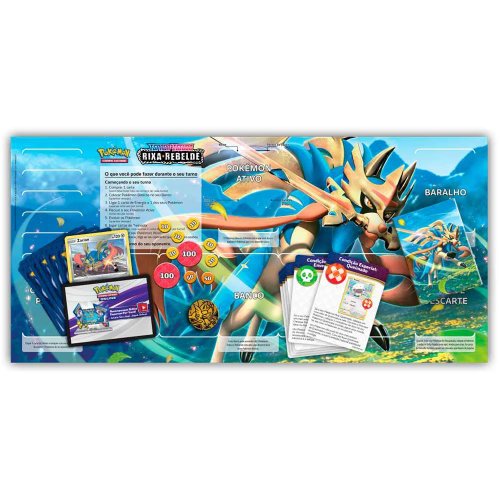 Jogo de Cartas Pokemon Eei Starter DECK Espada e Escudo Rixa Rebelde Zacian  Copag