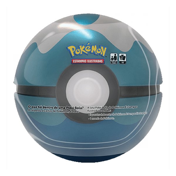 Lata Pokemon Pokebola de Mergulho com 18 Cartas - Copag