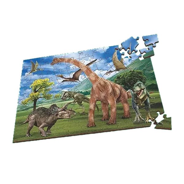 Quebra-Cabeça Dinossauros Em Madeira 75 Peças - Carimbras