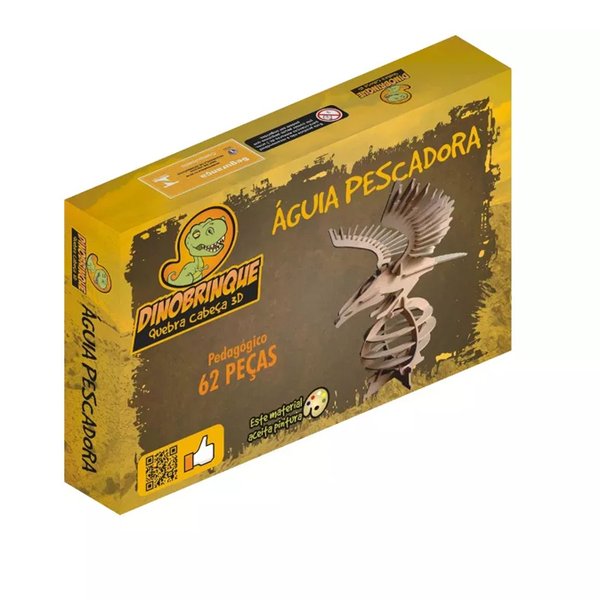 Quebra-Cabeça 3D Águia Pescadora 62 Peças - Dinobrinque