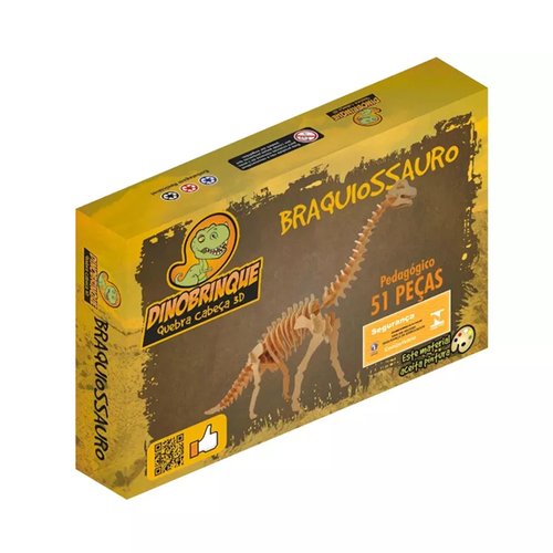 Quebra-Cabeça 3D Braquiossauro 51 Peças - Dinobrinque