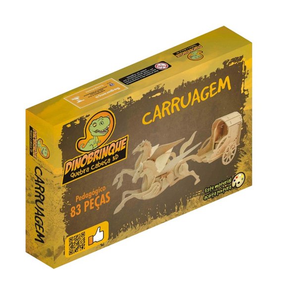 Quebra-Cabeça 3D Carruagem 83 Peças - Dinobrinque