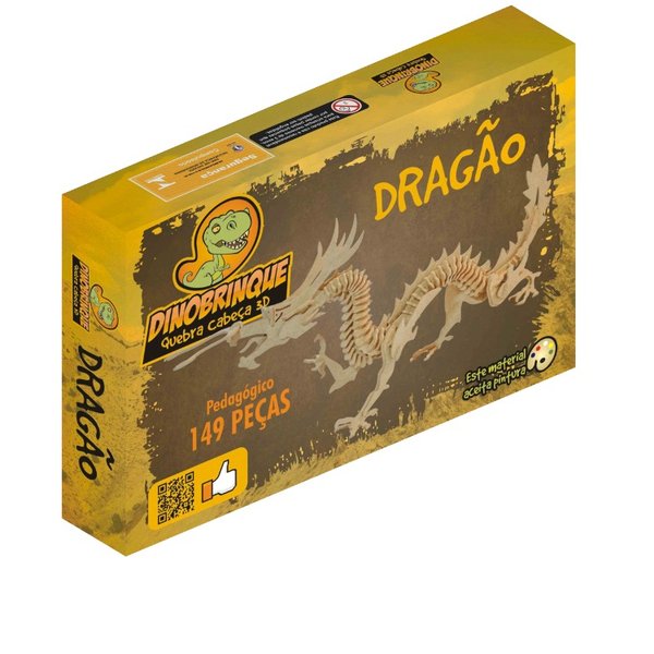 Quebra-Cabeça 3D Dragão Chinês 149 Peças - Dinobrinque